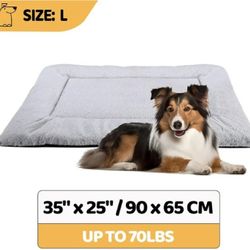 NEW IN BOX 36" DOG CRATE BED. Plush Gray, Non Slide Bottom, Machine Washable DOG Bed