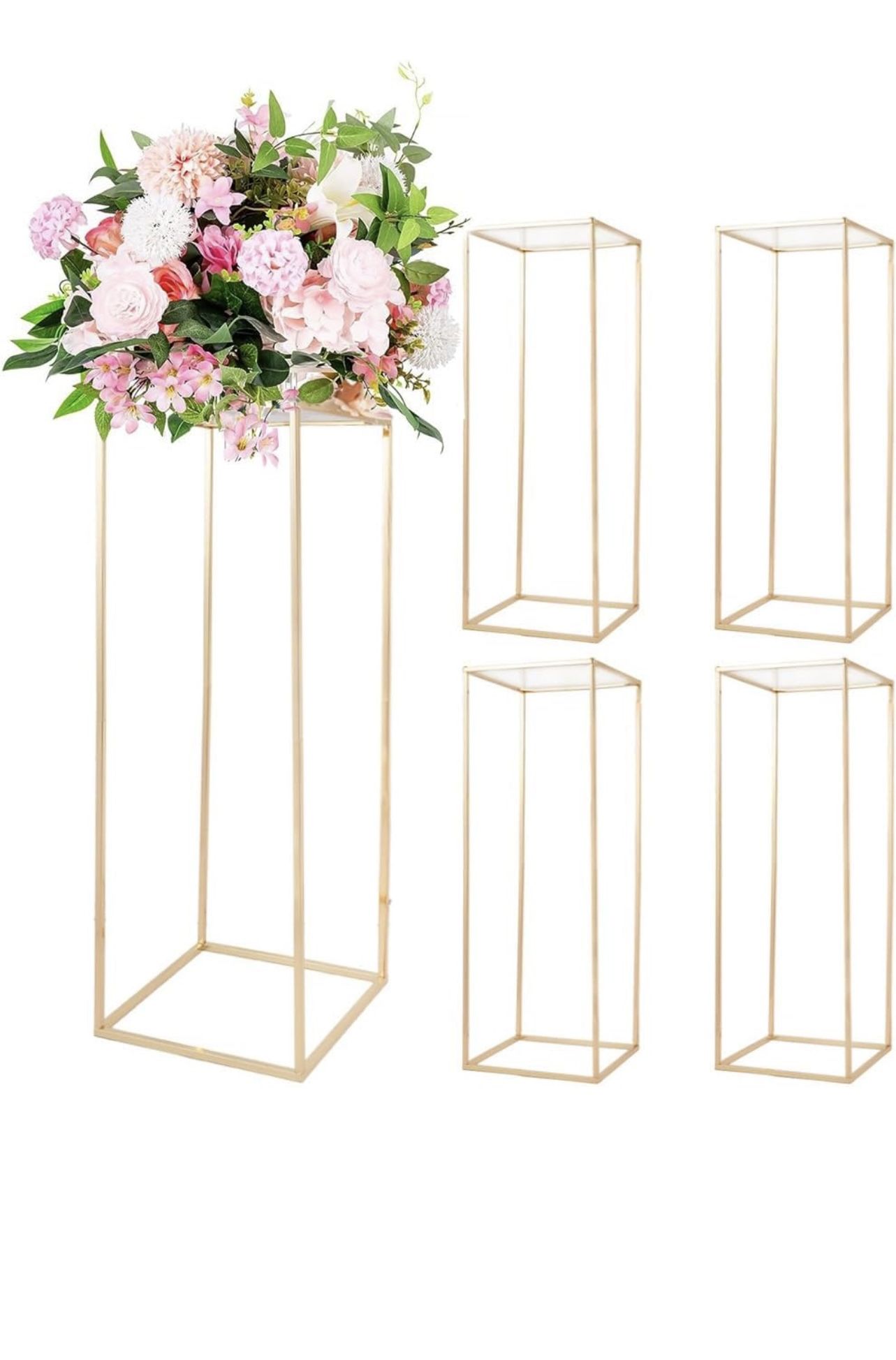 New Set Of 5 Gold Wedding/ Party Flower Stands READ DESCRIPTION