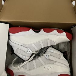Jordan 6 rings white university red slightly used size 10