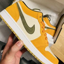 DS Jordan Low 1 Olive Curry Size 11