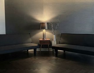NEW 2 Black Sofa Couch Loveseat Bed Futton