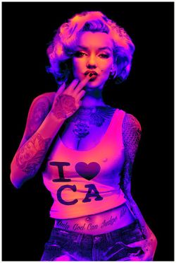 I Love CA Marilyn Monroe Backlight Wall Poster 24"×36"