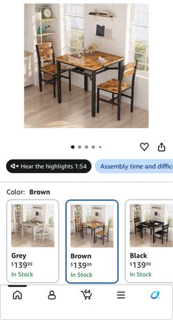 3-Piece Dining Table and Chair Set