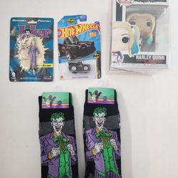DC Universe Lot Of 5 Items The Joker Harley Quinn Batman