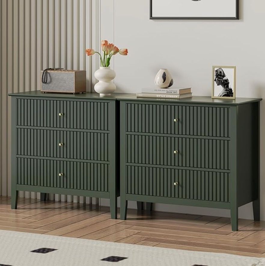 3 Drawer Dressers (Set of 2 dressers)