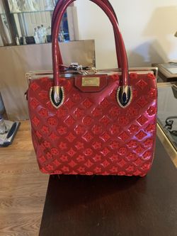 Large Red Patent Leather Handbag
