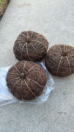 Grapevine Pumpkin Decorations Set of 3