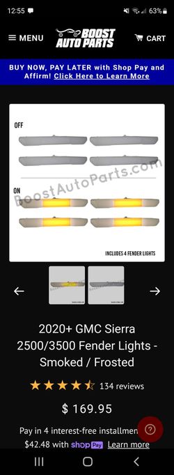 2020-2022 GMC SIERRA 2500/3500 FENDER LIGHTS
