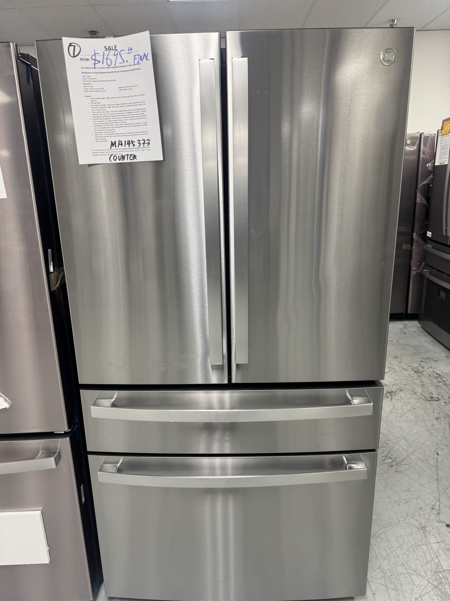 GE Profile Counter Depth 4-door Refrigerator With Autofill Pitcher