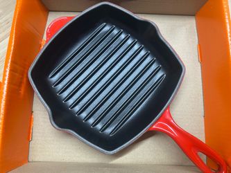 NEW Le Creuset Cast Iron Grill Skillet – Cherry Red – Made in France