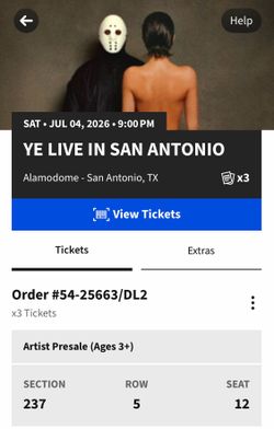 Ye concert ticket