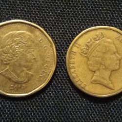 1985 Australian Dollar Coin & 2014 Canadian Dollar Coin 