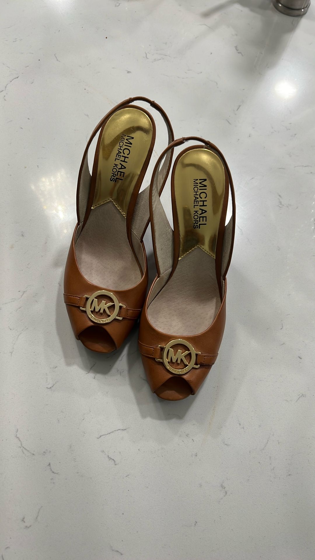 Michael Kors, Platform Heels, Size 6 And A Half Medium, Brown,
