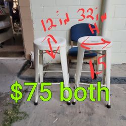 Metal Sturdy Bar Stools Great Condition 