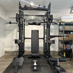 Smith Machine 400 | Adjustable Bench | 245lb Cast Iron Olympic Weights | 7ft Olympic Bar | Fitness | Gym Equipment | FREE DELIVERY/INSTALLATION 🚚 🛠️
