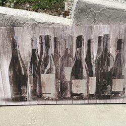 Large Wine Bottle Canvas