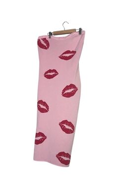 Madden Girl Strapless knit lips midi dress size L NWT