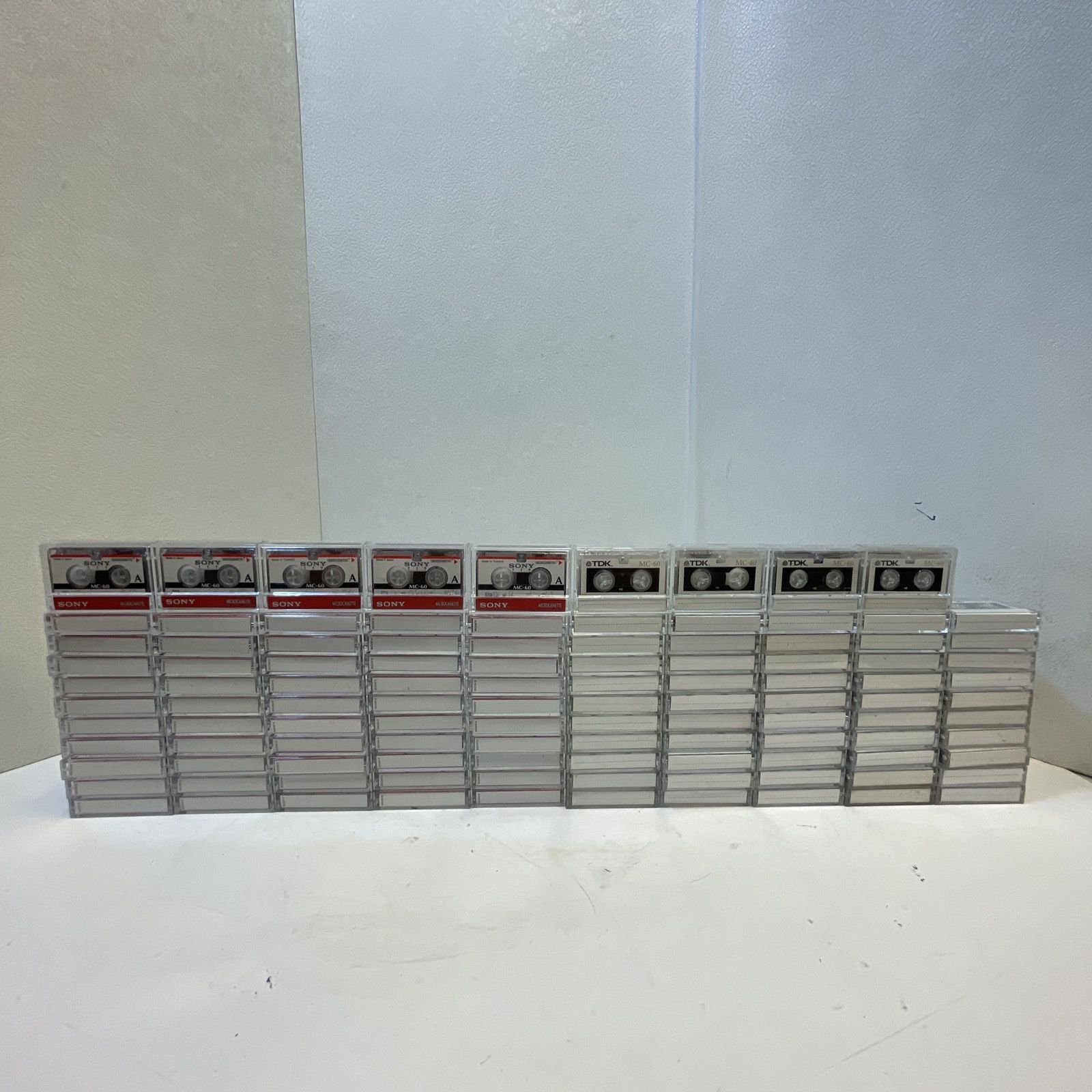 Vintage Lot of 109 Sony TDK MC-60 Microcassette Tapes Cassette Original Cases