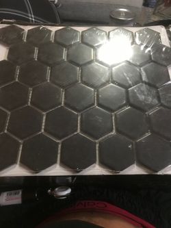 Black hexagon matte