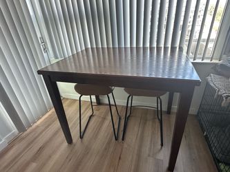 Dark Wood Counter High Dining Table