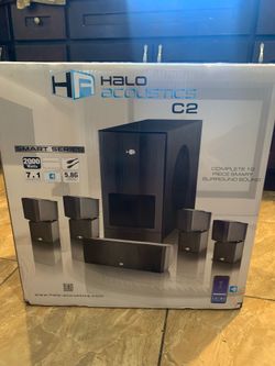 Brand new, factory-sealed Halo Acoustics C2 Smart Series Complete 10-Piece 7.1 Surround Sound System.