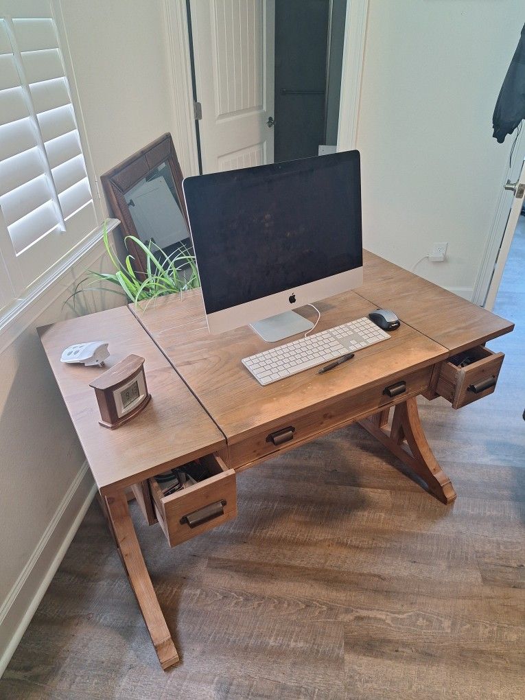 Standing Desk Solid Wood With Drawers And Storage