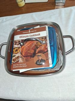COPPER CHEF XL 5 Baking Dish/ Pan 11" 7 Quart Square pan. 5- Piece Cookware  Set.  The Steaming basket / lid have never been used.  Price Firm