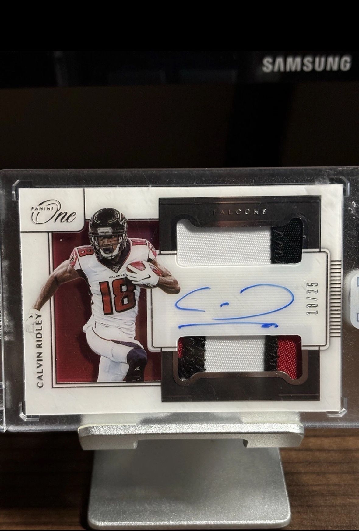 2020 Panini One Falcons Calvin Ridley 3 Color Patch Auto /25 Jersey #!! 18/25