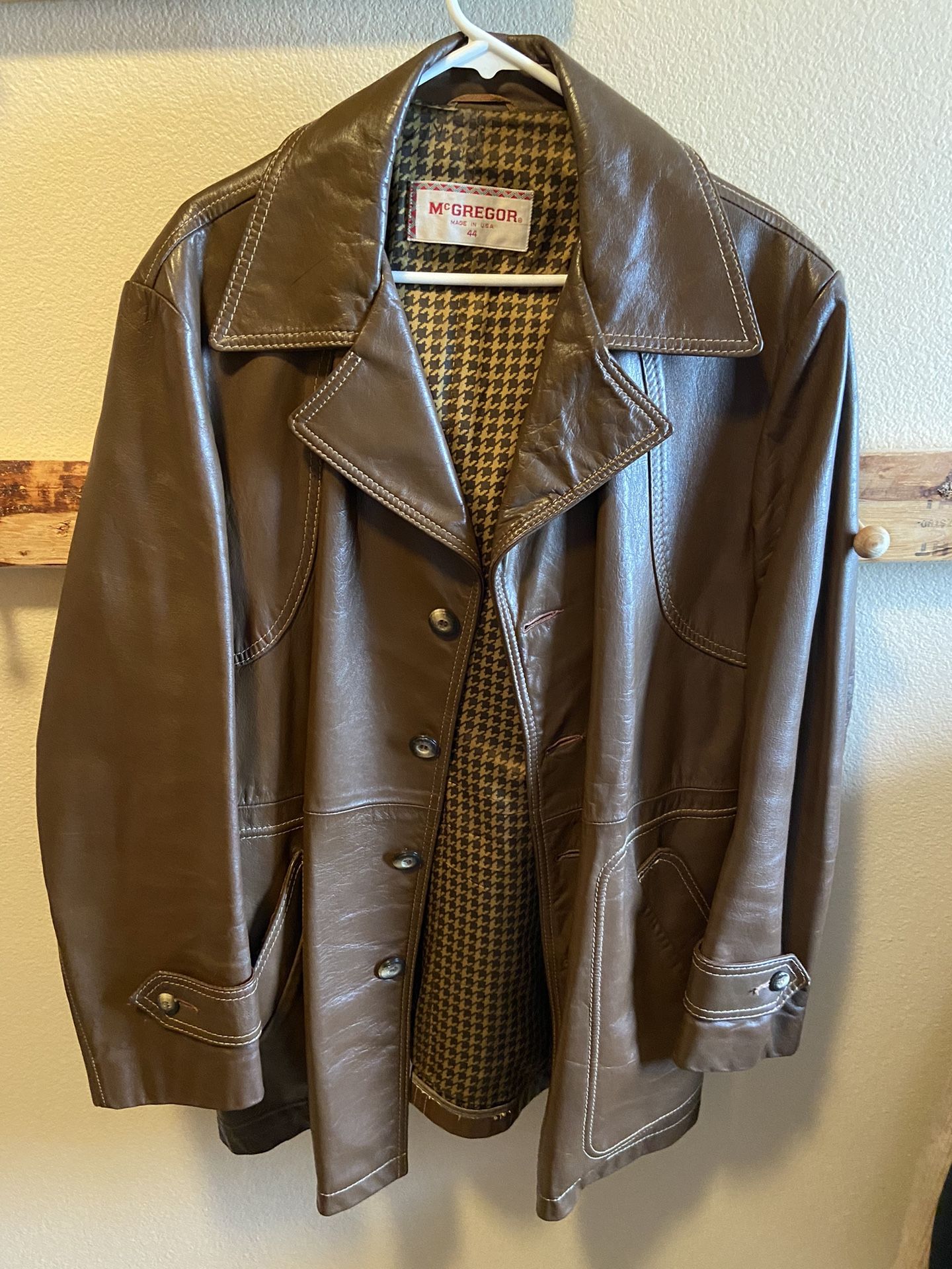 Mens Retro Leather 70's Jacket