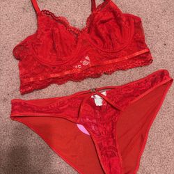 New Xl Xxl Red Lace Lingerie Set Bralette Panty