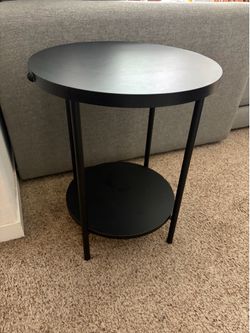 Wood and Metal Round Side Table Black - Room Essentials™ - Target