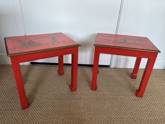 Pair Of Vintage Lacquer Side Tables