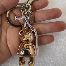 COACH New York 3D Bear Bag Charm Rose Gold 87166 