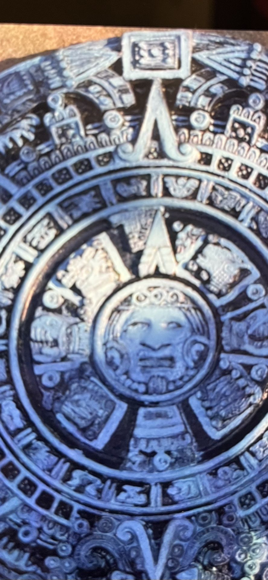 Aztec Stone Calendar 20” Diameter Cool Gift Turquoise And Stone Grey Available