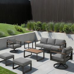 Outdoor Patio Furniture Set with Sofa and Swivel Chairs, we finance & Deliver