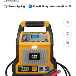 Cat Power Station with 1,200-Peak-Amp Jump Starter, Tire Compressor, and Power Inverter, CJ1000DXT