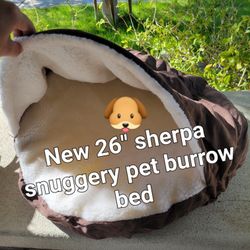 New 26" Pet Bed Sherpa Snuggery By Furhaven Espresso Brown