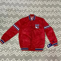 Vintage retro starter New york Ny rangers varsity letterman bomber hockey jacket 