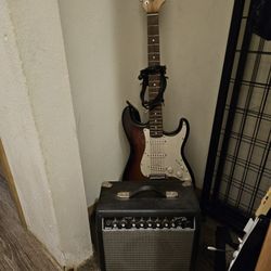 Electric Guitar With Amp.