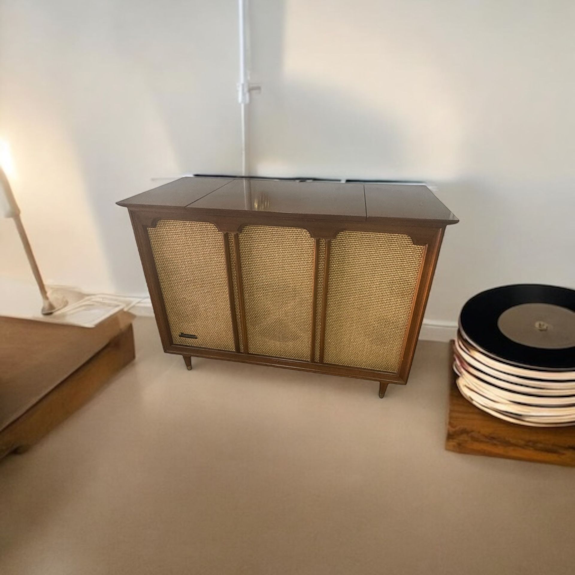 Vintage Emerson Stereo Hi-Fi Console – Mid Century Modern Cabinet