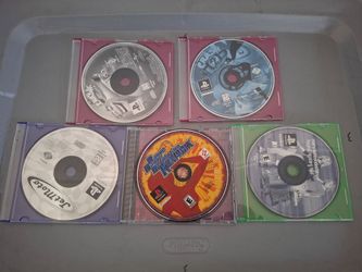 5 PS1 Games Crash Warped/Cortex Strikes Back, Jet Moto, Dance Dance Konamix, M..
