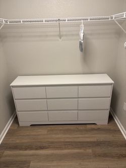 White 9 drawer dresser
