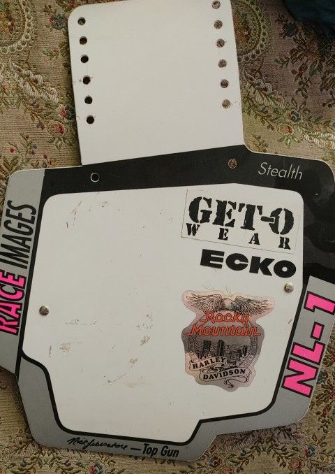 Vintage 1990's NL-1 Race Images Stealth Pro BMX Number Plate Mid-School Rare!!!!