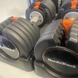 NEW! NordicTrack - PAIR of 55 Lb. Select-A-Weight Dumbbells 