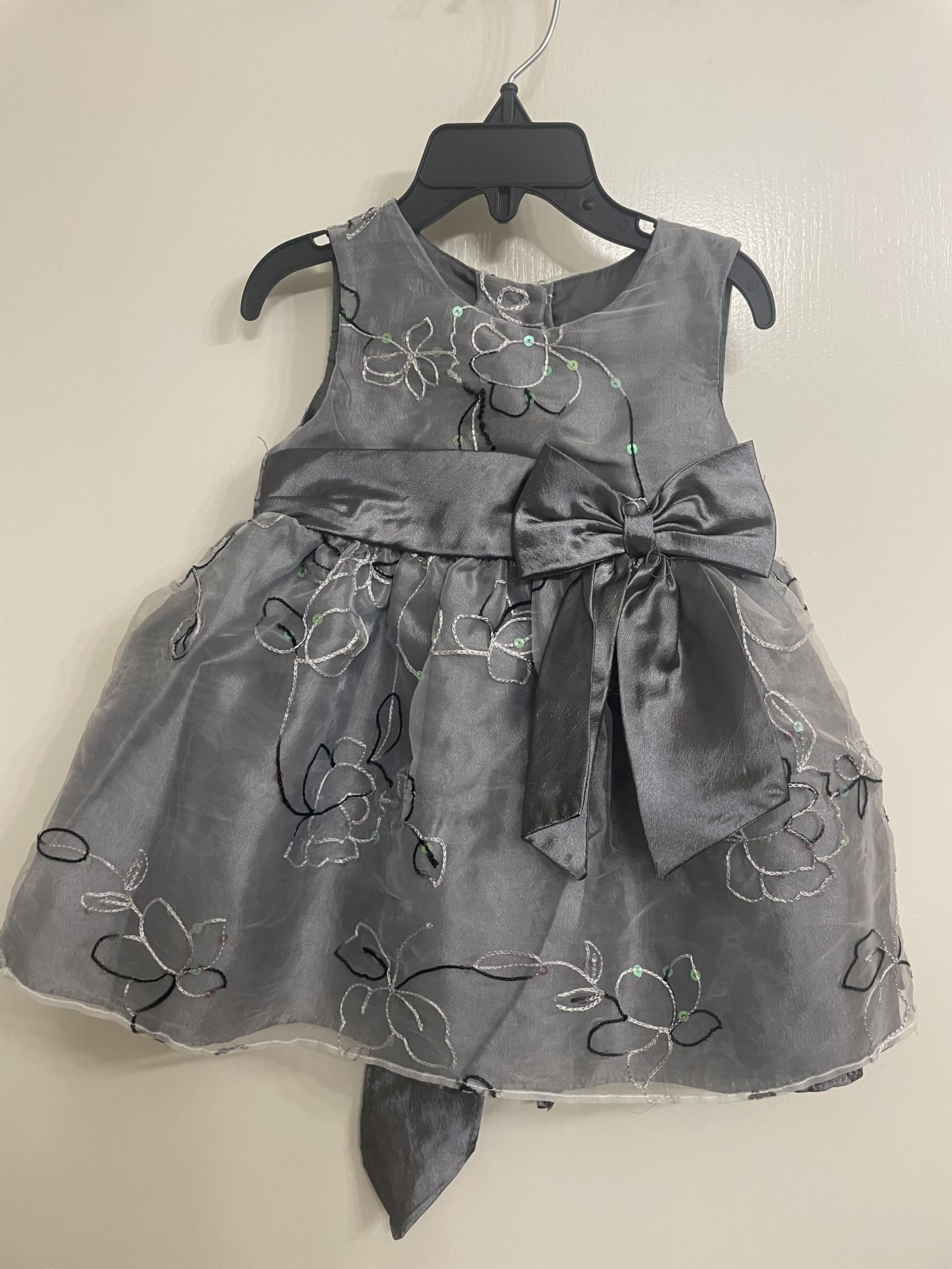 Baby Silver And Black Sequin Dress