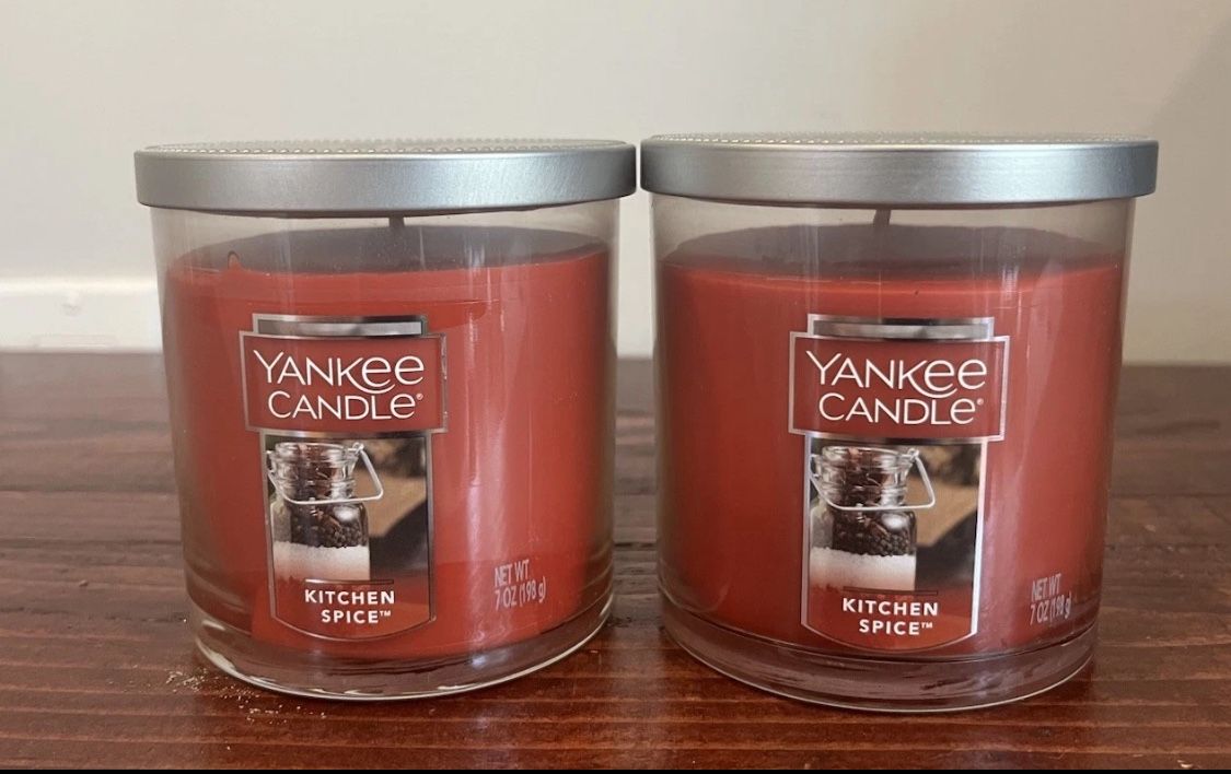 Yankee Candle KITCHEN SPICE SCENT Small 7 Oz Ounce Tumbler Candles Set Pair NEW