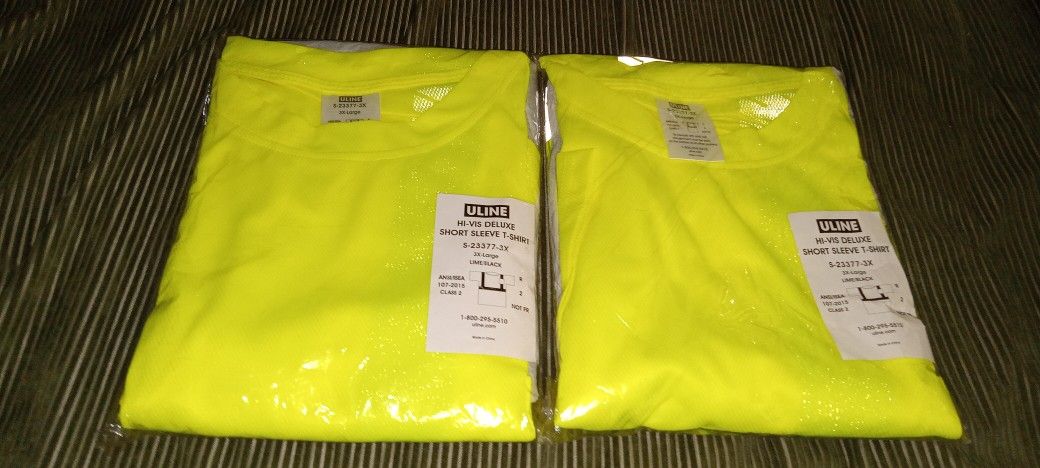 Lot Of 2 Factory Sealed Suze 3 Xl Uline Newest Osha Approved Reflective T-shirts Deal