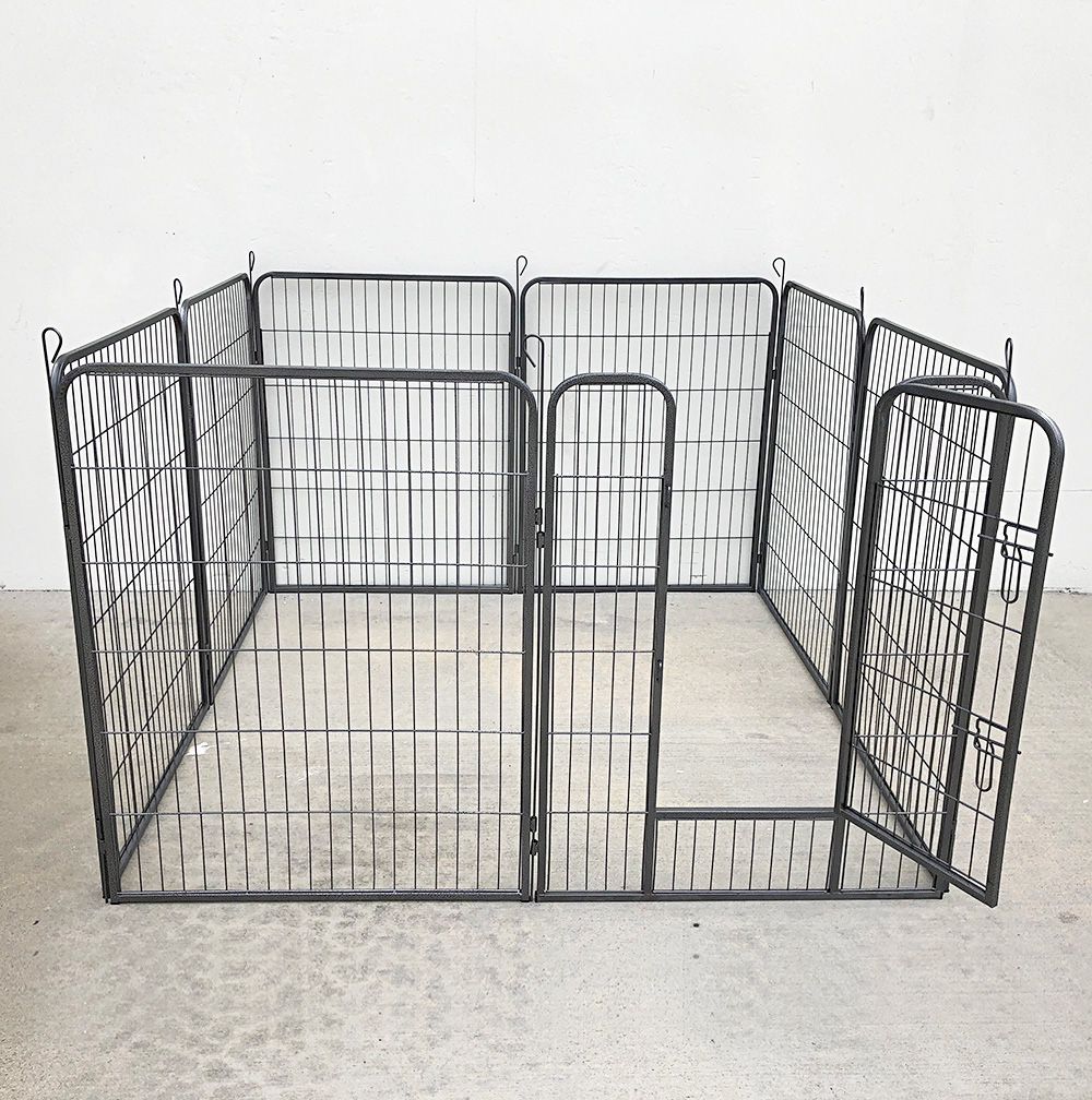 New In Box $120 Dog 8-Panel Playpen, Each Panel 40” Tall X 32” Wide Heavy Duty Pet Exercise Fence Crate Kennel Gate 