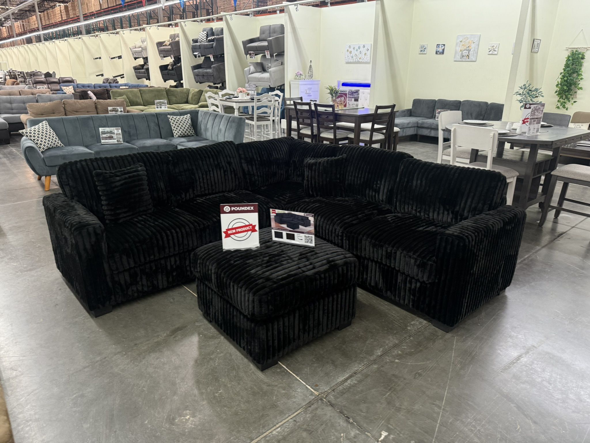 New Black Sectional