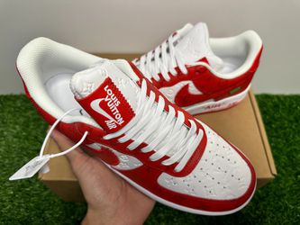 LOUIS VUITTON LV NIKE AIR FORCE 1 LOW AF1 VIRGIL ABLOH WHITE RED NEW SALE  SNEAKERS SHOES BOX MEN SIZE 9.5 43 A9 for Sale in Miami, FL - OfferUp